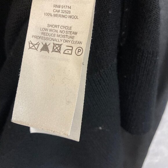 Armani Exchange 100% Merino Wool Oversized Cardigan Sweater Womens Medium Black - Picture 11 of 14